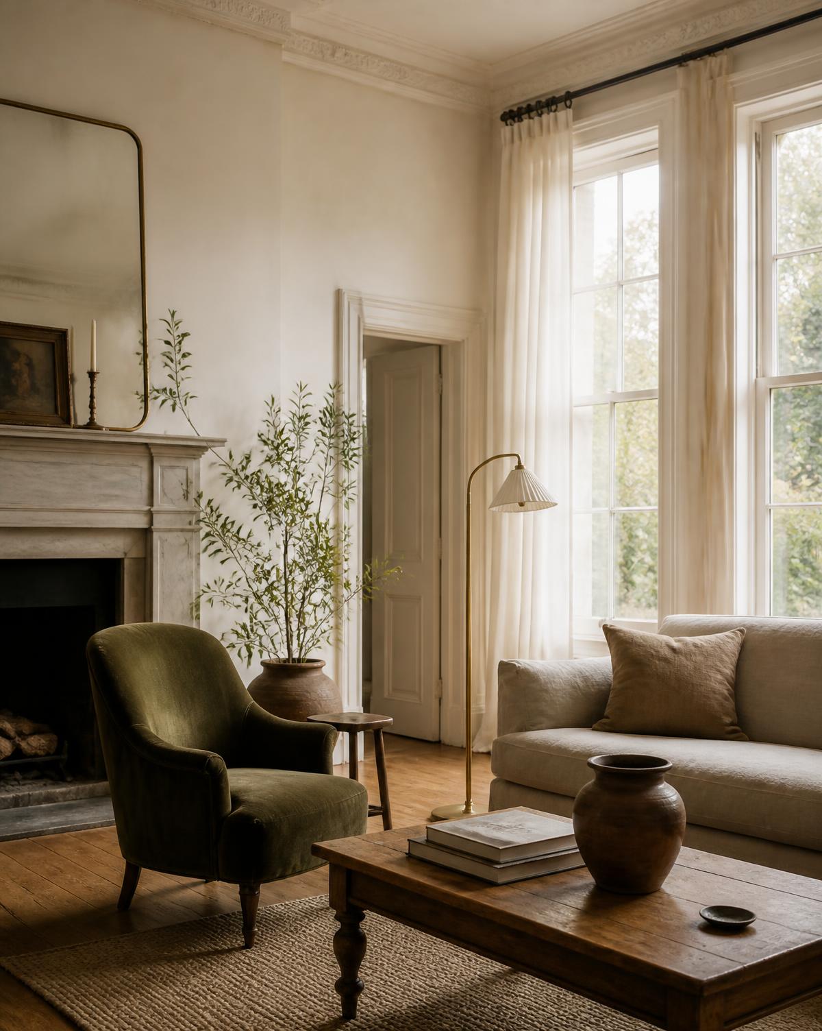 Bright, well-appointed living room interior of a Middle Tennessee rental residence